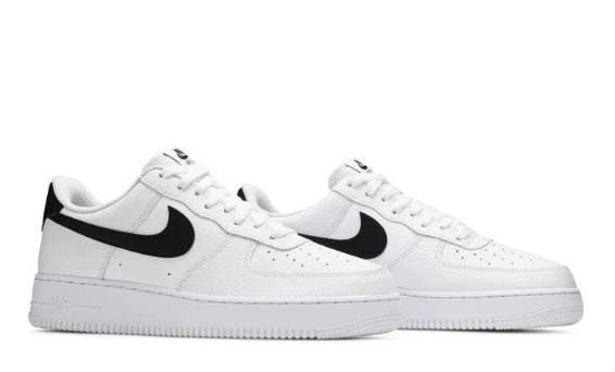 Nike Air Force 1 Low '07 – White / Black Pebbled Leather