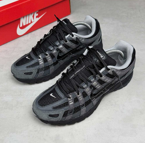 Nike P-6000 Suede – Anthracite / Black / Chrome / Metallic Silver