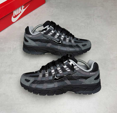 Nike P-6000 Suede – Anthracite / Black / Chrome / Metallic Silver