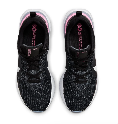 Nike React Infinity Run Flyknit 3 'Black Grey Pink' DZ3014-001 $170